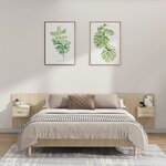 vidaXL Tête de lit avec armoires Chêne sonoma Bois d'ingénierie