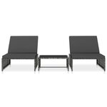 vidaXL Chaises inclinables de jardin lot de 2 et table résine tressée