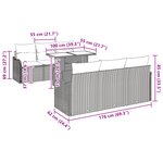 Ensemble de 7 pièces de canapé de jardin avec coussins Noir en Rattan Poly