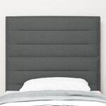 vidaXL Tête de lit LED Design Lignes Gris foncé 100 cm Tissu