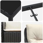 vidaXL Ensemble de salle à manger pour jardin 7 Pièces Noir Poly rotin