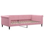 vidaXL Lit de jour avec lit gigogne et matelas rose 100x200 cm velours