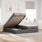 VidaXL Cadre de lit ottoman avec matelas taupe 180x200 cm tissu