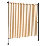 vidaXL Store roulant d'extérieur orange et blanc 150x270cm tissu acier