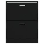 vidaXL Armoire à chaussures Noir 59x17x81 cm Bois d'ingénierie