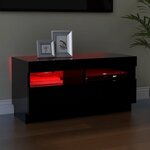 vidaXL Meuble TV avec lumières LED noir 80x35x40 cm