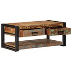 vidaXL Table basse multicolore 90x50x38 cm bois de récupération massif