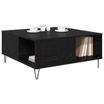 vidaXL Table basse Chêne noir 80 x 80 x 36 5 cm Bois d'ingénierie