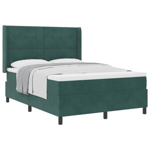 vidaXL Lit à ressorts avec matelas Vert foncé 160 x 200 cm Velours
