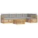 vidaXL Ensemble de canapés d'extérieur 6 pc Blanc et gris clair