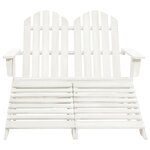 vidaXL Chaise de jardin Adirondack 2 places et repose-pied sapin blanc