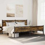 vidaXL Cadre de lit en métal sans matelas chêne fumé 200x200 cm