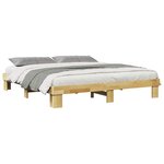 vidaXL Cadre de lit sans matelas 200 x 200 cm en bois massif de chêne