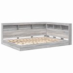 vidaXL Lit Bibliothèque Sonoma gris 160 x 200 cm Bois d'ingénierie