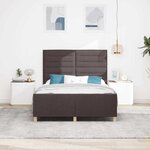 vidaXL Cadre de lit avec tête de lit Marron foncé 140 x 190 cm tissu