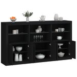 vidaXL Buffet avec lumières LED noir 181 5x37x100 cm