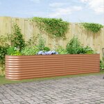 vidaXL Jardinière de jardin surélevée Effet bois Acier galvanisé