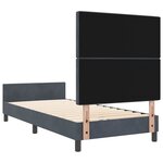vidaXL Cadre de lit avec tête de lit Gris foncé 90 x 190 cm Velours