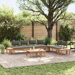 vidaXL Ensemble de banc de jardin avec coussin 5 Pièces Brun  Gris