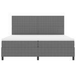 vidaXL Lit à ressort LED Gris clair et blanc 200 x 200 cm