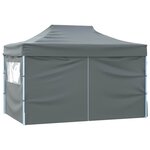 vidaXL Tente pliable avec 4 parois latérales 3 x 4 5 m Anthracite