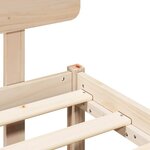 vidaXL Cadre de lit avec tête de lit Naturel 140 x 190 cm Pin massif