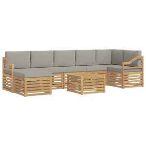 vidaXL Ensemble de canapés d'extérieur 8 Pièces Blanc et gris clair