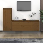 vidaXL Meubles TV 2 Pièces Marron miel Bois massif de pin