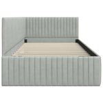 vidaXL Cadre de lit d'angle Gris clair 90 x 200 cm Velours
