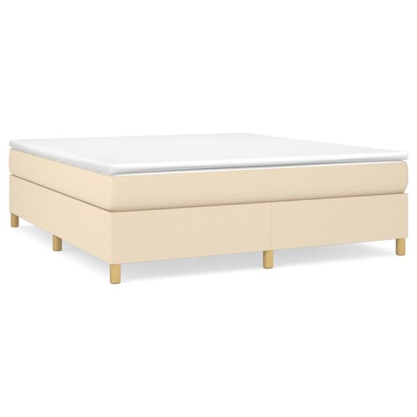 vidaXL Sommier à lattes de lit avec matelas Crème 160x200 cm Tissu