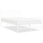 vidaXL Cadre de lit métal sans matelas et pied de lit blanc 120x190 cm