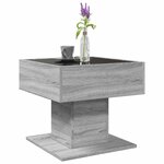 vidaXL Table basse avec LED sonoma gris 50x50x45 cm bois d'ingénierie
