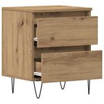 vidaXL Cabinet de chevet 2 Pièces chêne artisanal 40 x 35 x 50 cm