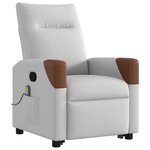 vidaXL Fauteuil de massage inclinable gris nuage tissu