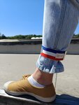 SERRE-PANTALON VÉLO RÉFLÉCHISSANT Bleu-Blanc-Rouge