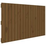 vidaXL Tête de lit murale Marron miel 108x3x60 cm Bois massif de pin
