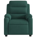 vidaXL Fauteuil inclinable de massage vert foncé velours