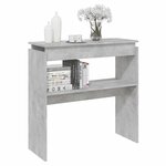 vidaXL Table console Gris béton 80x30x80 cm Aggloméré