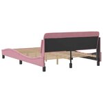 vidaXL Cadre de lit avec tête de lit Dover rose 120x200cm velours