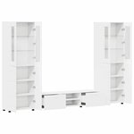 vidaXL Ensemble meuble TV avec tiroir FLORIN Blanc Bois d'ingénierie