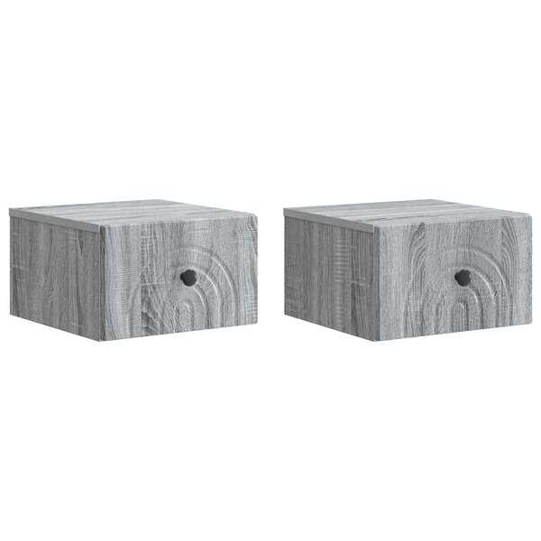 vidaXL Cabinet de chevet mural 2 Pièces Sonoma gris 33 x 34 5 x 20 cm