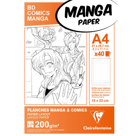 Manga Etui BD/Comic A4 40F G.S. 200g CLAIREFONTAINE