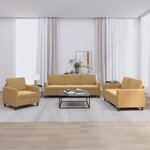 vidaXL Ensemble de canapés 3 Pièces marron velours