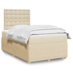 vidaXL Sommier à lattes de lit avec matelas crème 120x190 cm tissu