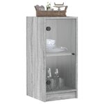 vidaXL Armoire latérale avec portes en verre sonoma gris 35x37x75 5 cm