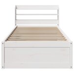 vidaXL Cadre de lit et tête de lit blanc 100x200 cm bois de pin massif
