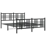 vidaXL Cadre de lit métal sans matelas avec pied de lit noir 150x200cm