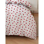 Parure de lit - housse de couette 220 x 240 + 2 taies d'oreiller 60 x 60  coton-polyester - Rouge