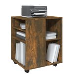 vidaXL Armoire roulante Chêne fumé 60x53x72 cm Bois d'ingénierie