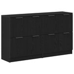 vidaXL Buffets 2 Pièces Chêne Noir 60x30x70 cm Bois d'ingénierie